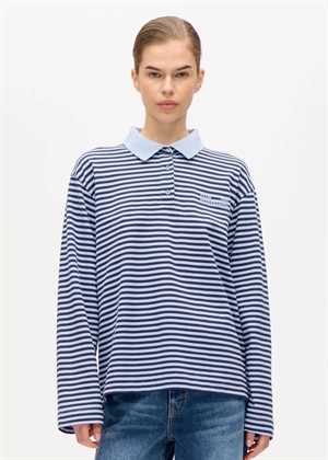 Jeanne polo bluse Overture Blue Stripe Baum Und Pferdgarten 